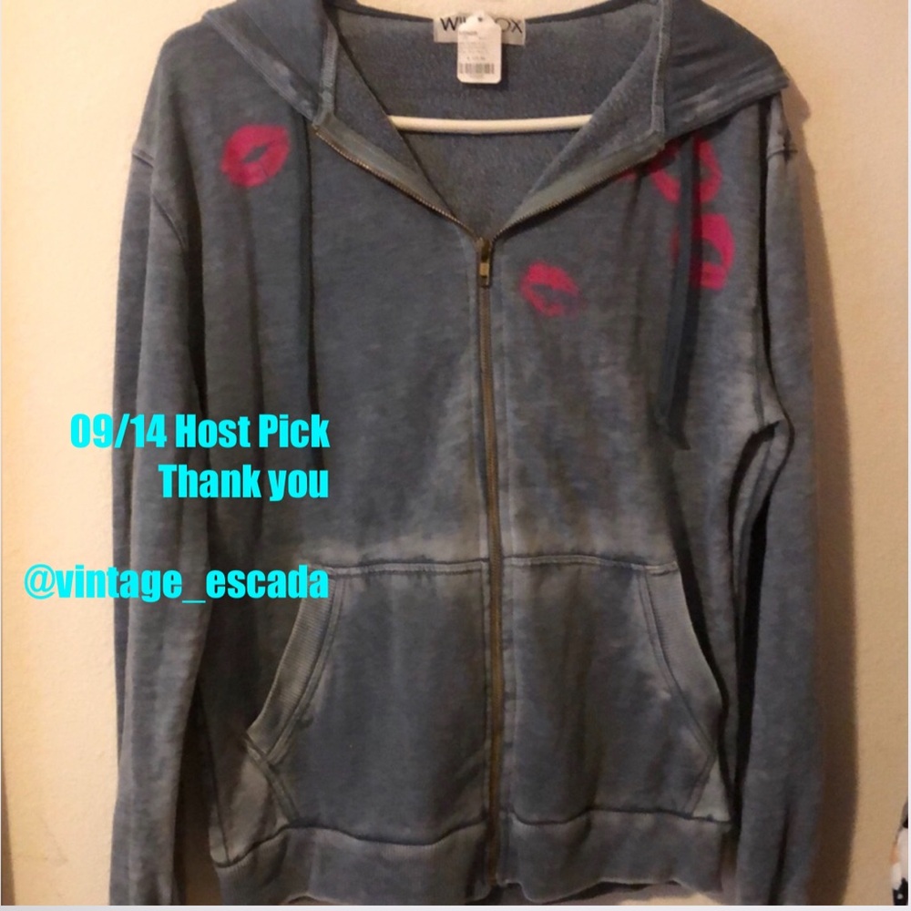 Wildfox Burnout hoodie Kiss size Small New